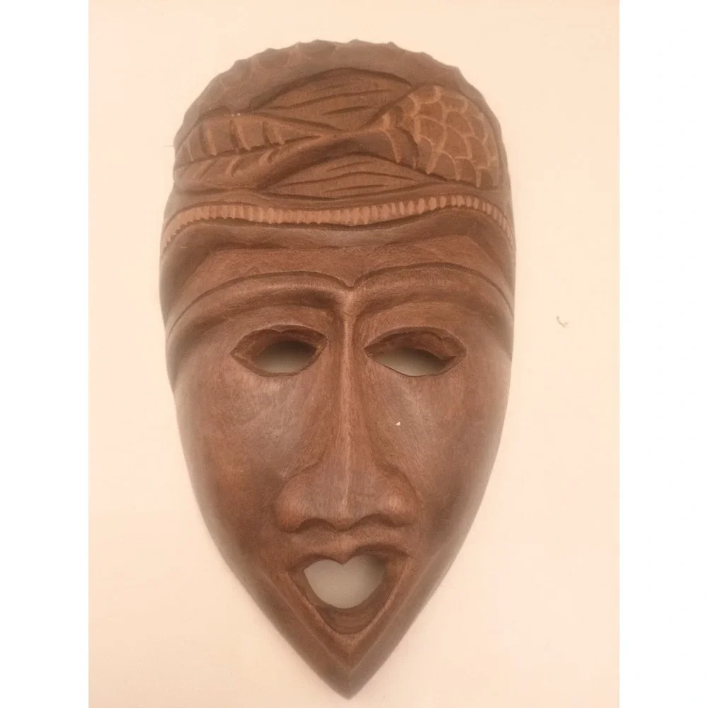 Vintage Wooden Hand Carved Tribal Mask/Wall Decor